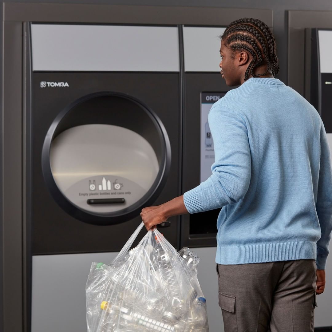 Recycling young man