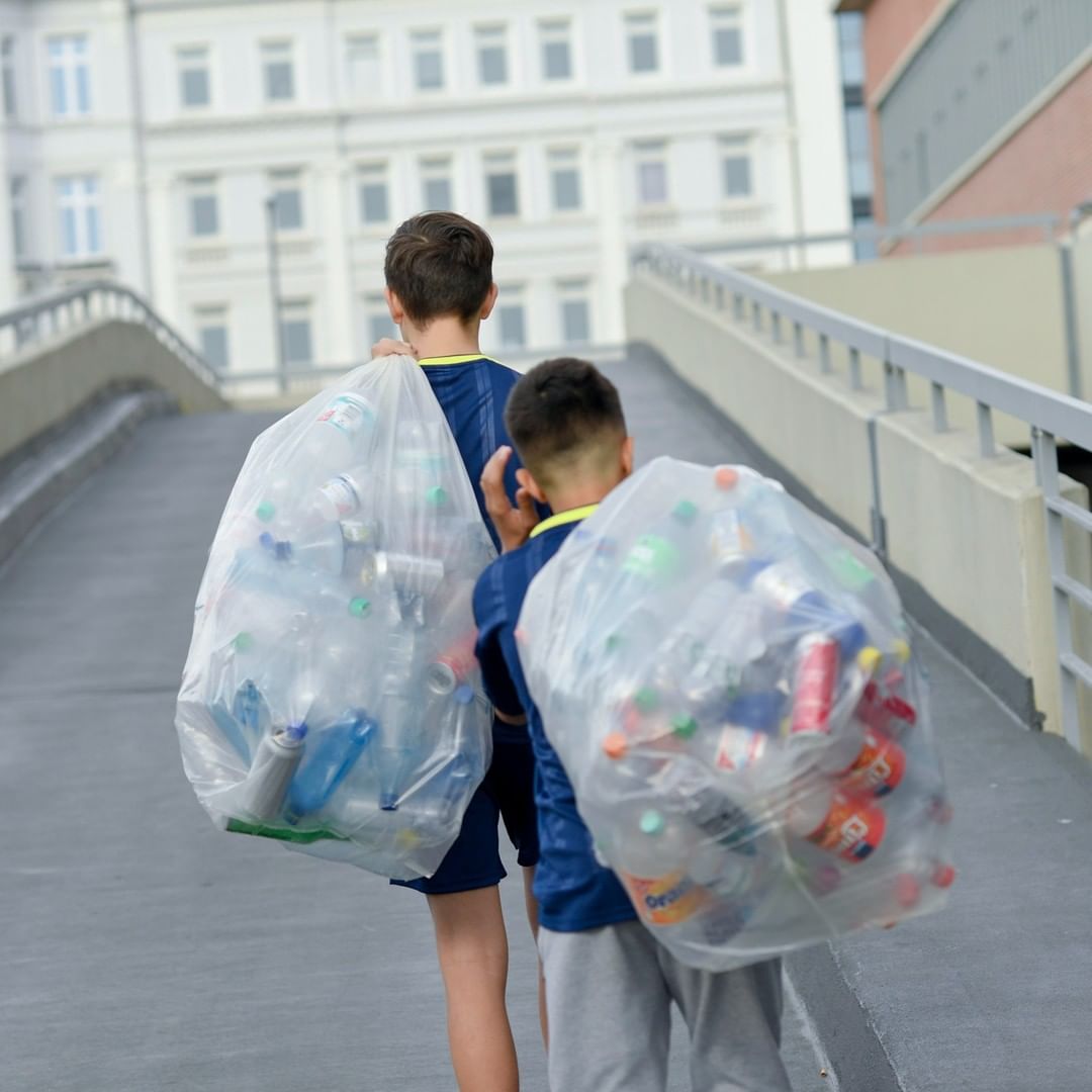 Recycling young man